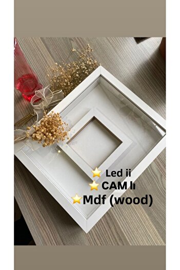 Sevcan sanat atölyesi 25x30x3 photo compartment memory frame flower rose box frame with glass