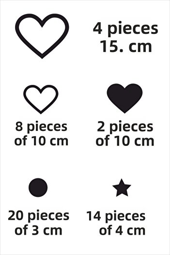 TRC TRAFİK 14 February Valentine's Day Heart Wall Sticker White