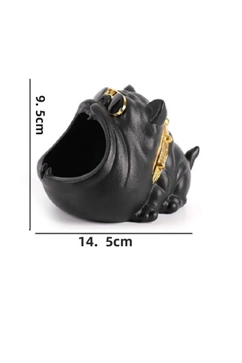 Weranka Decorative Cockroach Figurine with Bulldog Figure Desktop Home Office Decoration Ashtray Organizer