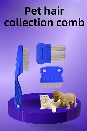 ZERO LAND Hn-Shop Cat Dog Hair Lice Flea Remover Comb Cleaning Comb Set 4-Piece Set