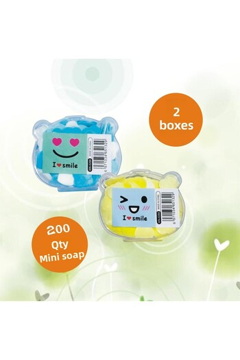ERA SABUN Pack of 2 200 Mini Perfumed Hand Melting Paper Soap Student School Travel Camping Picnic Hand Soap