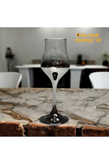 FERİS Footed Titanium Plated Silver Coffee Side Water Glass