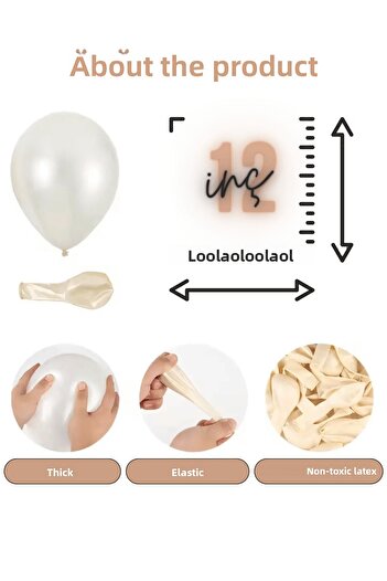 Bunloon Metallic White Balloon Set – 12 Inch, Pack of 10, Party and Decoration