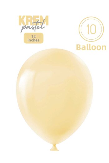 Bunloon Cream Pastel Balloons – 12 Inch, 10 Pack, for Party and Decoration
