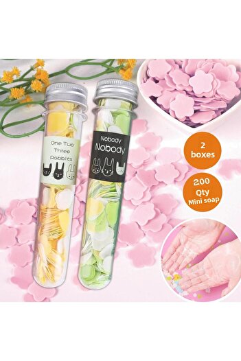 ERA SABUN New Series 2-Pack 200 Sheets Perfumed Melting Tube Mini Paper Soap Student Children School Disinfectant