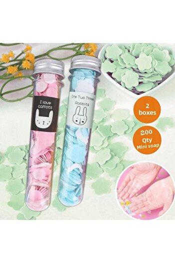 ERA SABUN New Series 2-Pack 200 Sheets Perfumed Melting Tube Mini Paper Soap Student Children School Disinfectant