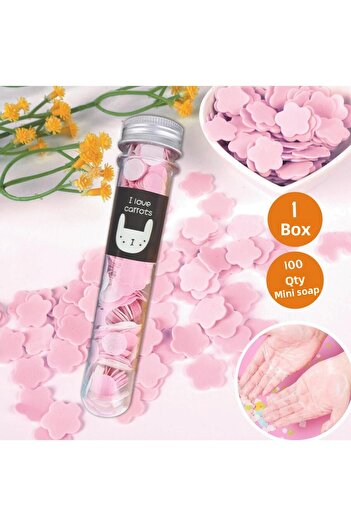 ERA SABUN Pink 100 Sheets Perfumed Melting Tube Mini Paper Soap Student Children Camping School Disinfectant Hand Soap
