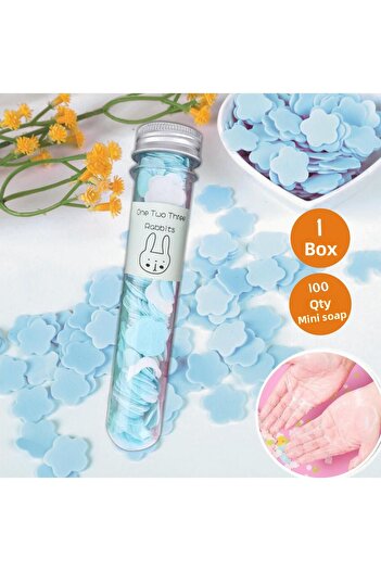 ERA SABUN Blue 100 Sheets Perfumed Melting Tube Mini Paper Soap Student Children Camping School Disinfectant Hand Soap
