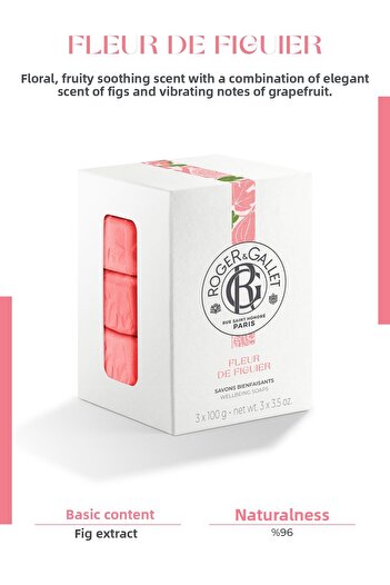 Roger&Gallet Roger & Gallet Fleur De Figuier Solid Soap 100 g X3 - Natural Fig Extract & Lasting Natural Fragrance