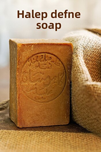 CALMİRA Aleppo Soap 4 Pieces Mold 125-180 Gr Arabic Soap - with Laurel Garlic