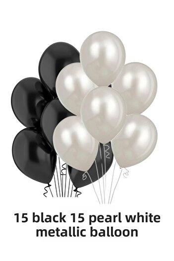Baloncu Dede Happy Birthday Birthday Set Black White Balloon Set Women Men Girls Children Party Ornaments
