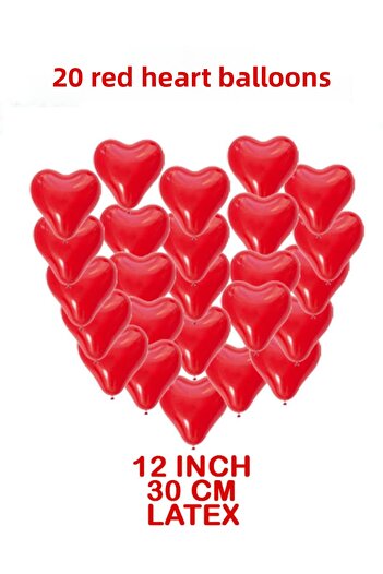 THE BIGGEST IMPACT Heart Flying Heart Balloon 20 Pieces 12 Inch 30 cm Red Romantic Marriage Proposal, Anniversary