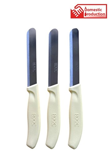 Rooc Set of 3 Ultra Sharp Serrated Knives, 22 cm 100% Guaranteed Stainless Steel