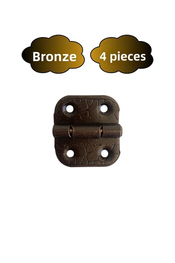 DSYapıAksesuar Backgammon Hinge Furniture Box Hinge with Stop (Bronze) (4 Pcs) (Width: 3cm Length: 3cm)