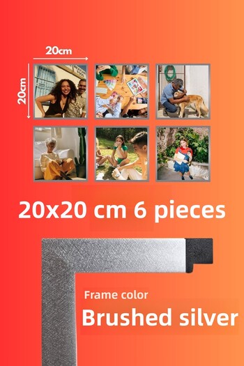 AtlasSG 21mm 6-Piece Frame Set 20X20 cm 6 Pieces Photo Picture Frame Wall Hanging Shatterproof Pvc