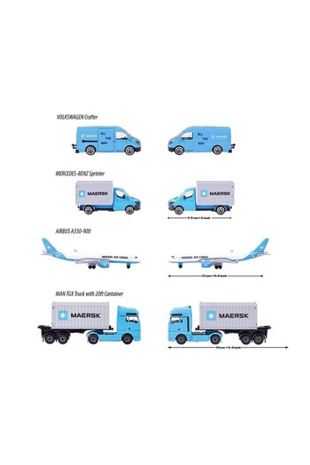 Majorette Maersk 4-Piece Transport Set