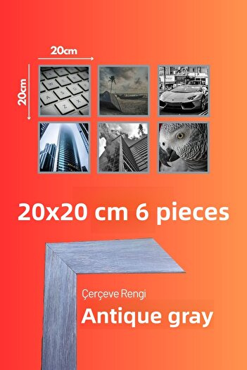 AtlasSG 21mm 6-Piece Frame Set 20X20 cm 6 Pieces Photo Picture Frame Wall Hanging Shatterproof Pvc