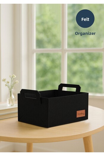 HOMİNG Multi-Purpose Felt Organizer Basket 30 cm X 20 cm 15 cm Hmy-6267