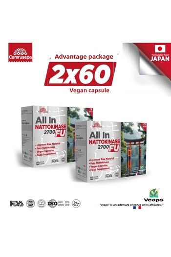 Camrusepa All in Nattokinase 2700 Fu |   Advantageous Pack of 2