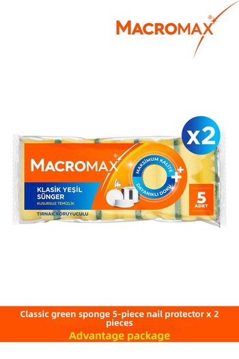 MACRO MAX Classic Green Corrugated Sponge 10 Pack