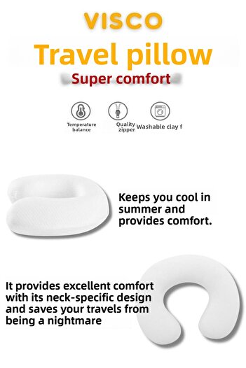 Viscomina Visco Neck Pillow Travel Pillow Orthopedic Travel Neck Pillow