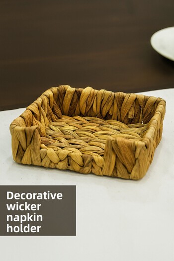 YUNUSOĞLU HOME Wicker Napkin Holder 15x15 cm