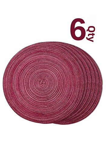 HOMENIVA 6-Piece Nova Burgundy Lux American Service Supla Set