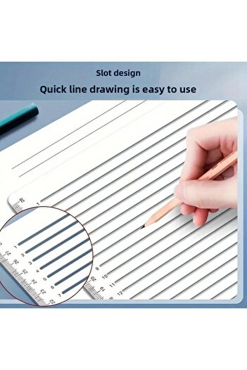 Sanathobi Transparent Plastic Ruler Line Drawing, Practical Line Creation, 1.0cm Spacing 20.5X29.5Cm