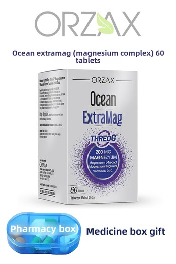 Ocean Extramag Threog (L-Treonat - Bisglisinat) Magnesium Complex 60 Tablets + Pill Box Gift