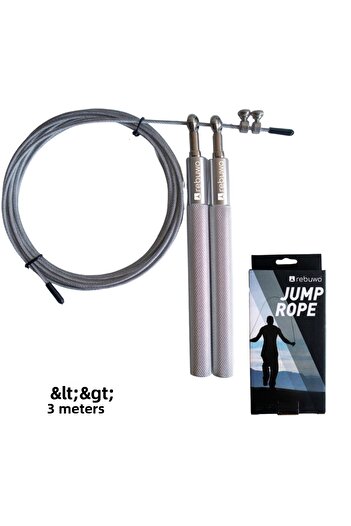 Rebuwo Gray 3 Meters Adjustable Speed Jump Rope