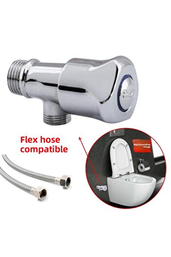 NZB Bidet Faucet Twist Casting Metal Reservoir Intermediate Faucet Wc Toilet Alafranga Flex Hose Connection