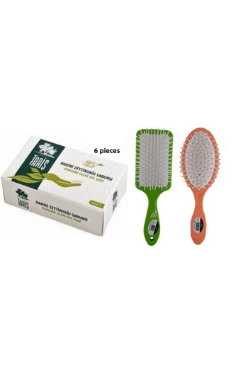 Tariş Olive Oil Hand and Hair Soap 125 Gr 6 Pieces Hair Blow Dryer Brush Oval Hair Brush Comb 1 + 1 Piece