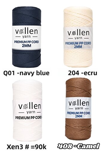 vollen yarn 200gr/230m Premium Polyester Macrame String 2mm, μακραμέ σχοινί, μακραμέ, σουπλά, σχοινί τσάντας, μαύρο