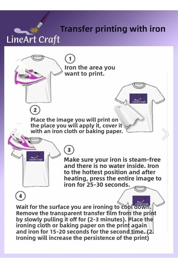 LİNEART Girl's Patterned Iron-On Transfer Printing & Fabric Transfer No:Kmş5-18X20Cm