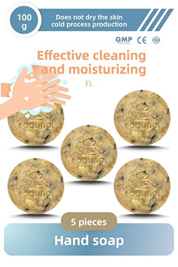 sabunal Hand Soap 5 Pieces - Natural Oil Blended Intense Moisturizing Bath Soap