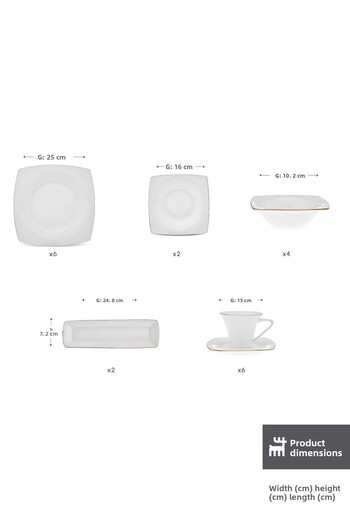 Karaca Ragusa Fine Pearl - 26 Piece Pearl Breakfast Set for 6 Persons, Gold