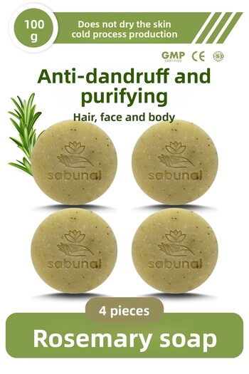 sabunal Rosemary Soap 4 Pieces - Purifying Natural Soap for Hair and Skin