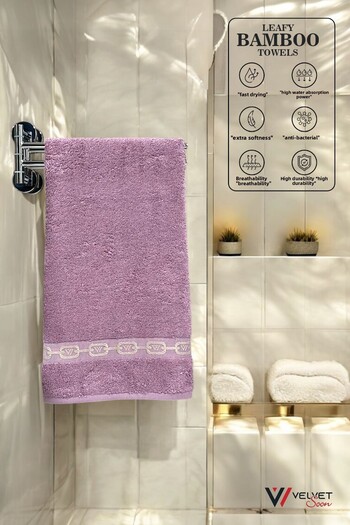 jn junenext Antibacterial & Highly Absorbent Bamboo Hand and Face Towel Set - 50X90 cm Patterned