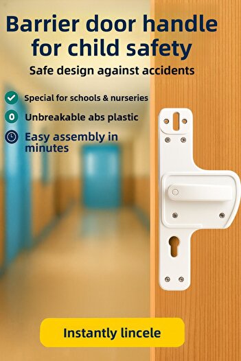 hilal kimya Shatterproof Barrier Door Handle Offering Maximum Security Durability for School-Nursery Doors-White