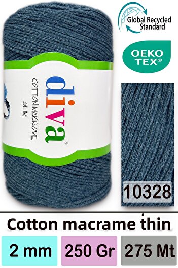 Diva İplik Diva Cotton Macrame Thin 10328 Petrol