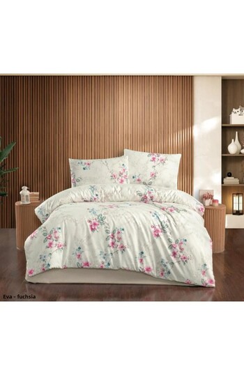 Kristal By Taç Terry Cotton Floral Double Duvet Cover Set