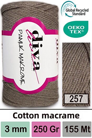 Diva İplik Diva Cotton Macrame 257 Mink