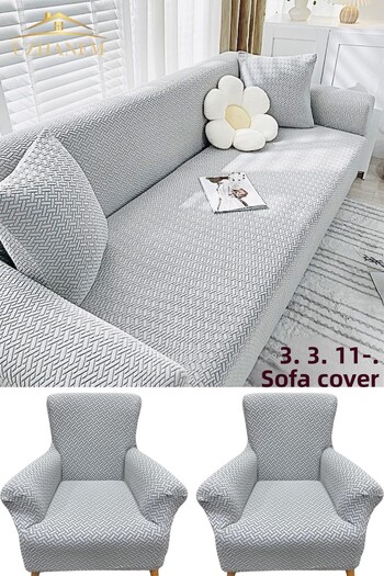 uzhanem 3+3+1+1 Stretch Elastic Flexible Washable Jacquard Sofa Cover Set – Brick Pattern Sofa Cover