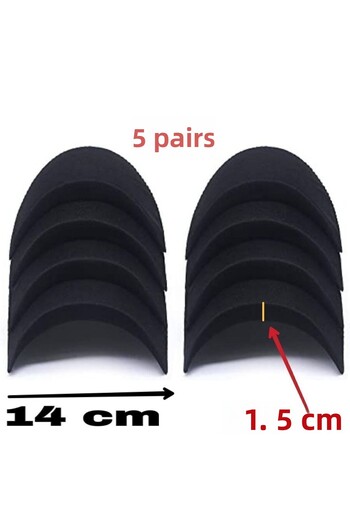 MissPul 5 Pairs of Pads, Black Shoulder Pads, Shirt Evening Dress, Boot Pads
