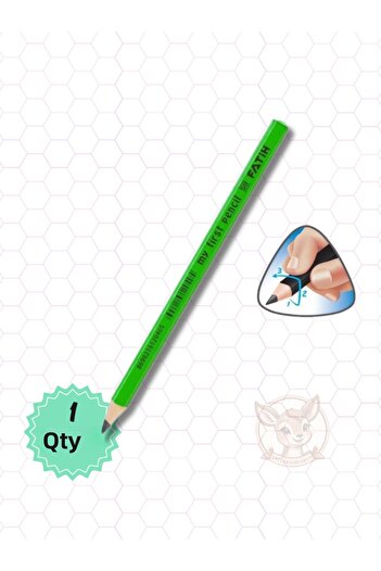Fatih My First Pencil (My First Pencil) Jumbo Pencil Triangle Pencil Starter Pencil Green (1 Piece)