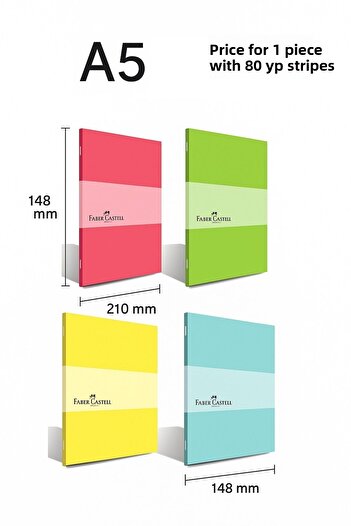 Faber Castell Faber-castell Pp Cover Pastel Stitched Notebook 80 Sheets Lined A5