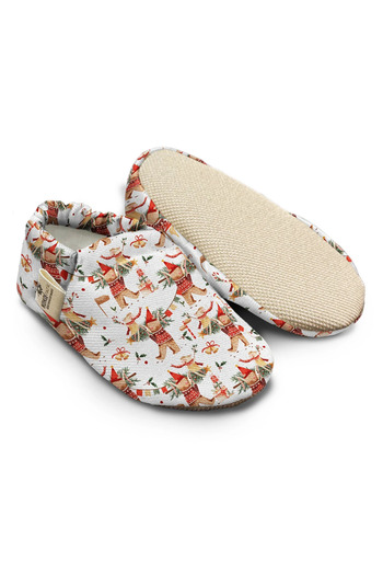 Kokopatik Christmas Bear Feast Organic Cotton Nursery-Home Shoes