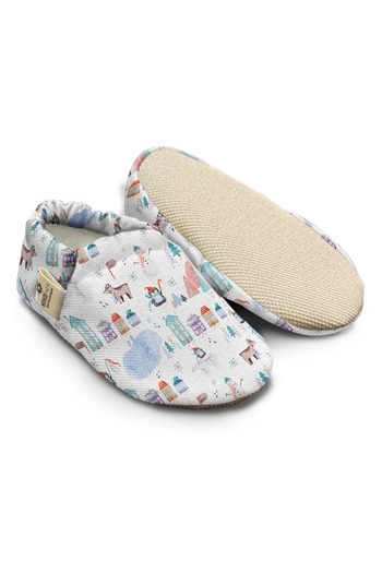 Kokopatik ,Non-Slip Sole,Organic Cotton Home Nursery Booties,Christmas Festive Patterned Booties