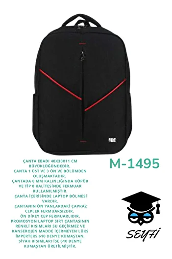 SEYFİKİRTASİYE Document Notebook High School Middle School Primary School University Travel Bag 1St Class Waterproof Fabric