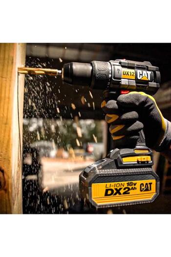 Cat DX12 18Volt/2.0Ah Li-ion Çift Akülü Kömürsüz Profesyonel Şarjlı Darbeli Matkap